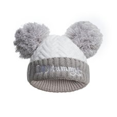 H682-G: Grey Embroidered Chevron Hat (0-12 Months)